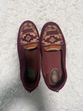 The Sak Maroon Multi-Patterned Slip-On Loafers